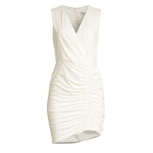BLACK HALO Oakley Ruched Sleeveless Dress White Size 2 Graduation Wedding Formal